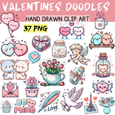 Valentine's Day Doodles Colorful Hand Drwan Clipart