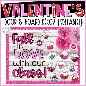 Preview of Valentine's Day Bulletin Board and Door Decor - Editable