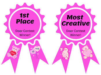 Preview of Valentine's Day Door Decorating Contest Bundle. Judging Sheet + Ribbon Awards