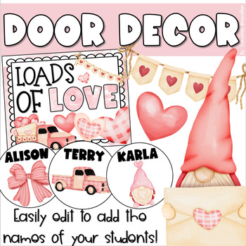Preview of Valentine's Day Door Decorations Bulletin Board Display EDITABLE