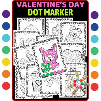 Preview of Valentine's Day Dot Markers Coloring Book For Kids,Paint daubers Activity
