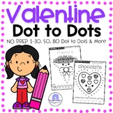 Valentine's Day Dot to Dot Worksheets | Connect the dots 1
