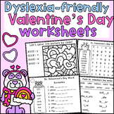 Valentine's Day Dyslexia Worksheets and Activities