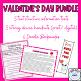 Valentine's Day ELA Bundle - Text Structure - Literary Dev