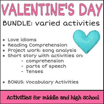 Preview of Valentine's Day ELA Bundle for Middle and High School