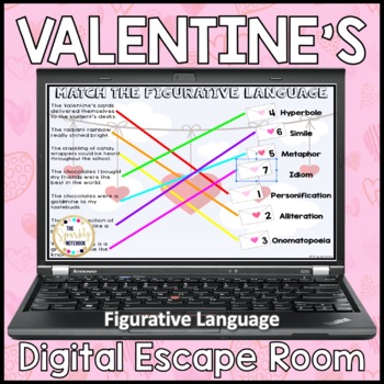 Preview of Valentine's Day ELA DIGITAL ESCAPE ROOM - Figurative Language