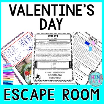 Preview of Valentine's Day ESCAPE ROOM - Reading Comprehension - February Activity