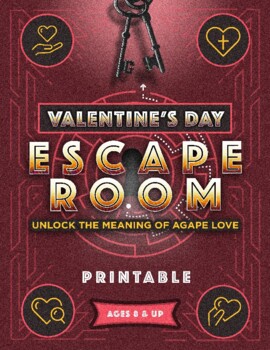 Preview of Valentine's Day ESCAPE ROOM: Print & Go Bible-Based Activity!