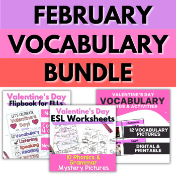 Preview of Valentine's Day ESL Vocabulary | ESL Newcomer Activities, ESL conversation