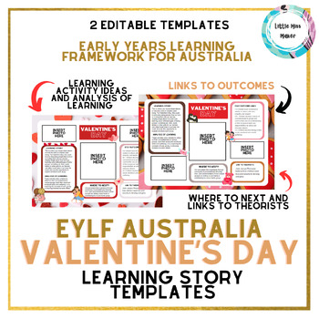 Preview of Valentine's Day EYLF Early Learning Story EDITABLE Templates Australia