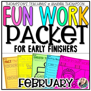 Preview of Valentine's Day Early Finisher Packet | No Prep FEBRUARY
