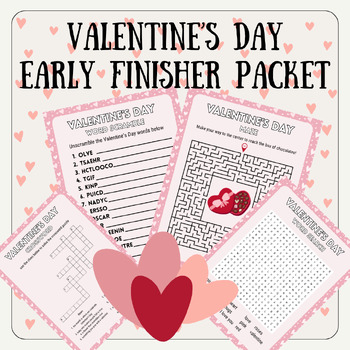 Valentine's Day Early Finishers Packet by Elizabeth Price | TPT