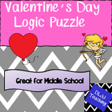 Valentine's Day Easy Logic Puzzle Great for Middle School Math