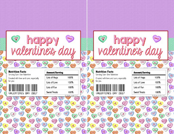 Valentine's Day Editable Water Bottle Labels and Candy Bar Wrappers ...