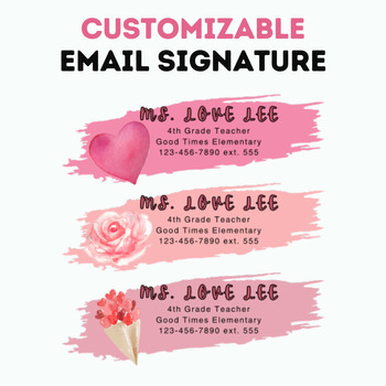 Preview of Valentine's Day Email Signature Editable with Canva