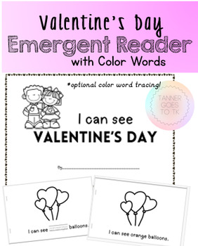 Preview of Valentine's Day Emergent Reader Colors