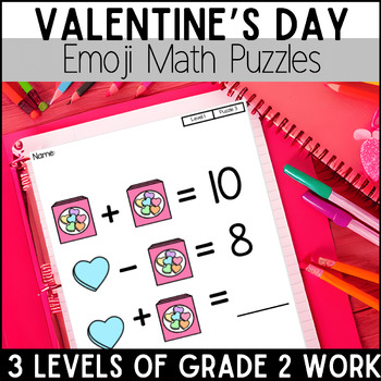 Preview of Valentine's Day Emoji Math Puzzles