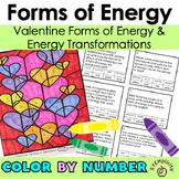 Valentine's Day Energy Transformations Worksheets & Color 