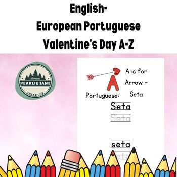 Preview of Valentine's Day English-European Portuguese Translations Worksheets