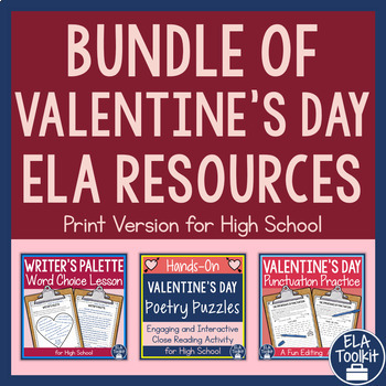 Preview of Valentine's Day English Language Arts Resources | High School Reading & Writing