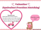 Valentine's Day Equivalent Fraction Match