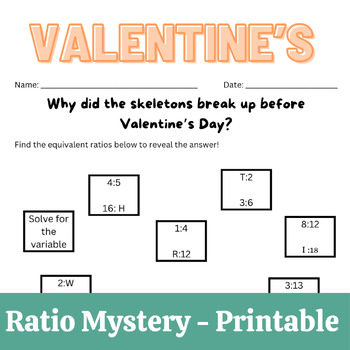 Preview of Valentine's Day Equivalent Ratios