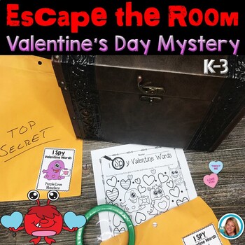 Preview of Valentine's Day Escape Room | Vocabulary | Numbers