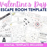Valentine's Day Escape Room Activity TEMPLATE