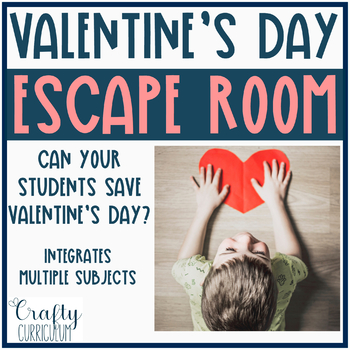 Preview of Valentine's Day Escape Room Crack the Code, Break Out, Science, Math, Literacy
