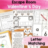 Valentine's Day Escape Room - Letter Matching and Alphabet