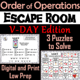 Valentine's Day Escape Room Math: Order of Operations (4th