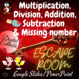 Valentine's Day Escape Room Multiplication, Division, Addi