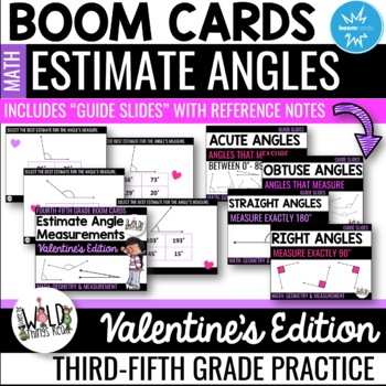 Preview of Valentine's Day Estimate Angle Measurement Boom Cards