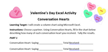 Preview of Valentine's Day Excel Project: Create a Chart