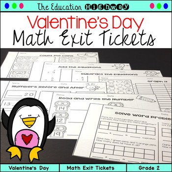 Preview of Valentine's Day Exit Tickets | Grade 2