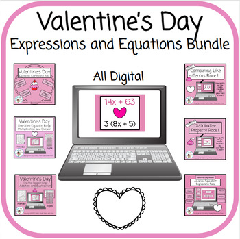 Preview of Valentine's Day Expressions and Equations Bundle