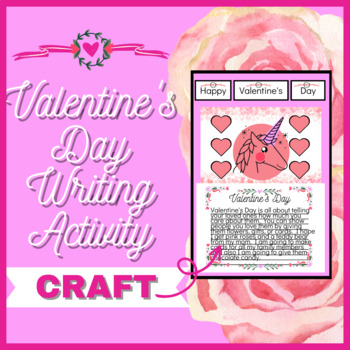 Preview of Valentine's Day Feb 14 Elementary Writing Craft Activity (Easy, Low Prep)