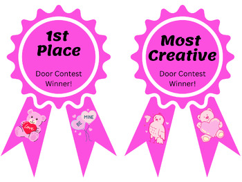 Preview of Valentine's Day / February Door Decorating Contest Award Ribbons!