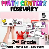 Valentine's Day - February Math Centers for 2nd Grade - Ma