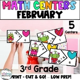 Valentine's Day - February - Math Centers for 3rd Grade - 