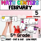 Valentine's Day - February Math Centers for 5th Grade - Ma