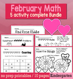 Valentine's Day February Math for Kindergarten - NO PREP Packet