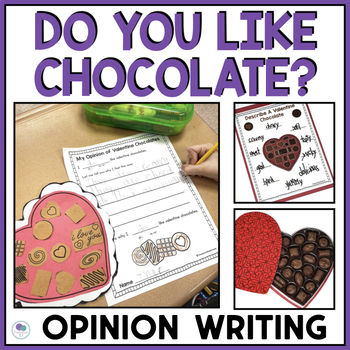 Preview of Valentine's Day Writing Prompts Kindergarten 1st Grade February Opinion Writing
