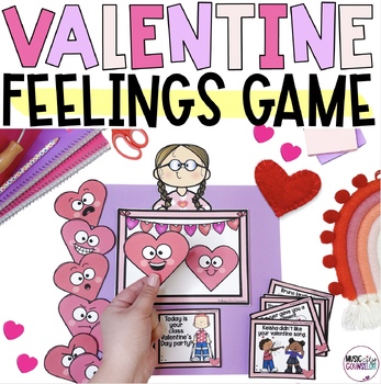 Preview of Valentine's Day Feelings & Emotions Counseling & SEL Game, Digital & Printable