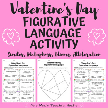 Preview of Valentine's Day Figurative Language Activity