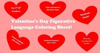 Preview of Valentine's Day Figurative Language Coloring Sheet!