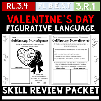 Preview of Valentine’s Day Figurative Language Review No Prep February Activity Packet