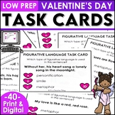 Valentine's Day Figurative Language Task Cards Print and D