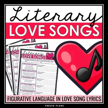 Preview of Valentine's Day Figurative Language in Love Songs - Music Lyrics Assignments