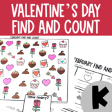 Valentine's Day Find and Count  - February Kindergarten Ma